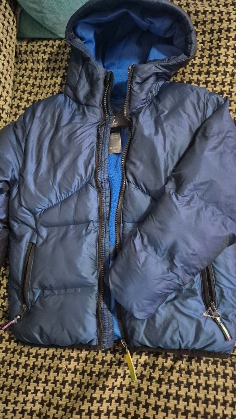 Champion Hooded Puffer Jacket Size XS (4-5) Blue